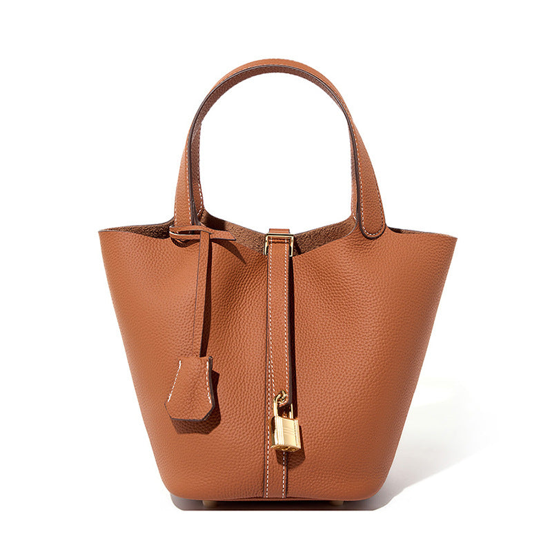 Genuine Leather Bucket Bag Vegetable Basket Women's Handbag For Women