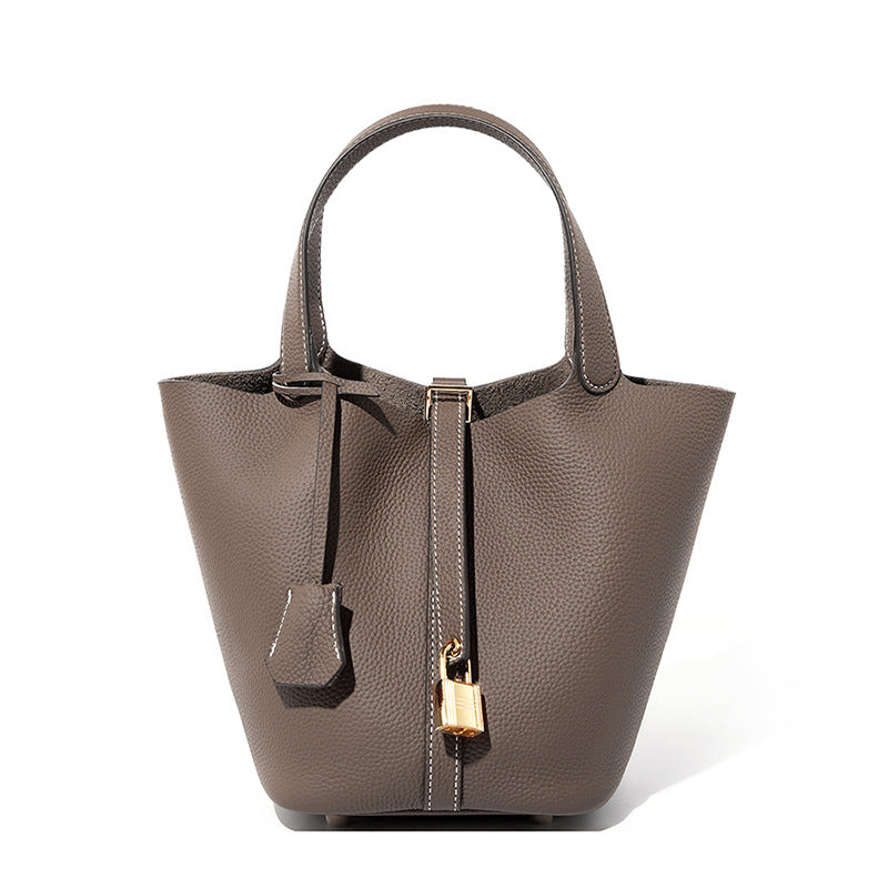 Genuine Leather Bucket Bag Vegetable Basket Women's Handbag For Women