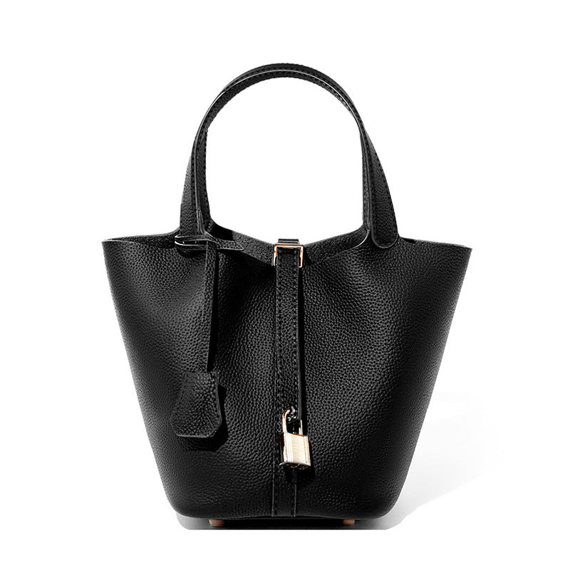 Genuine Leather Bucket Bag Vegetable Basket Women's Handbag For Women